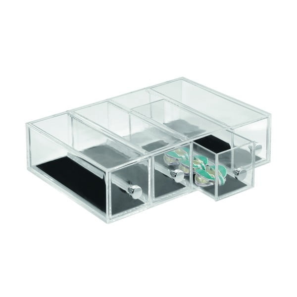 Caurspīdīgs 4 atvilktņu organizators iDesign Clarity, augstums 25,5 cm-image-2