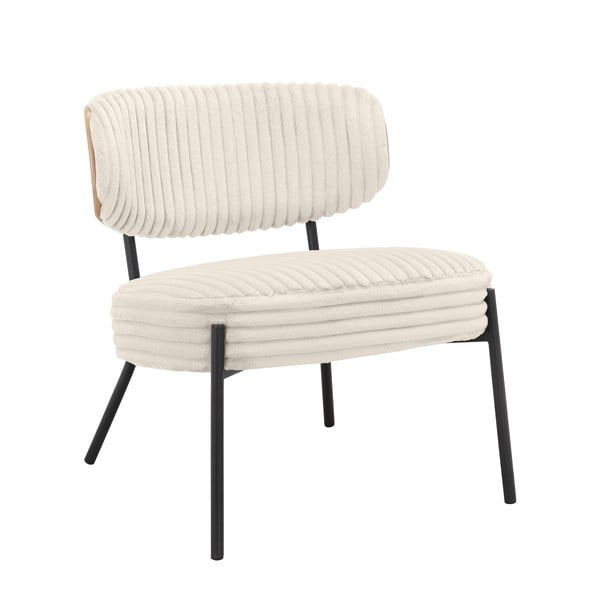 Krēmkrāsas velveta atpūtas krēsls ar kāju balstu Jerry – Støraa-image-4