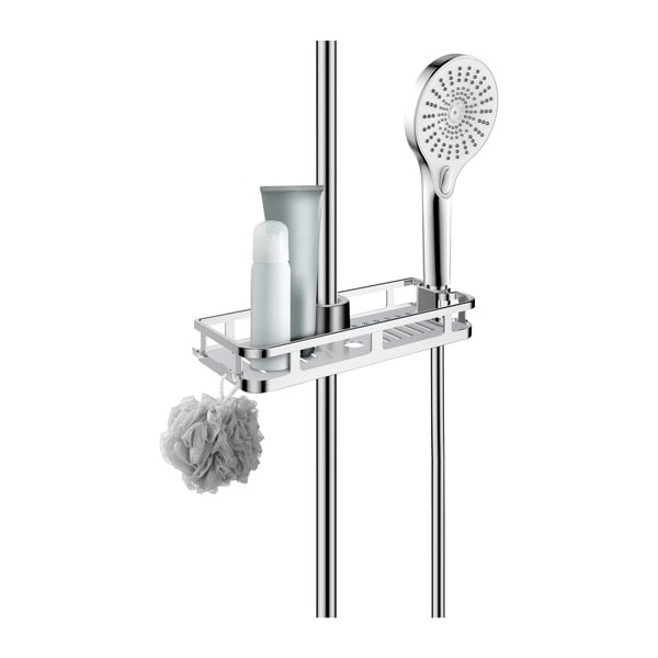 Pašturošs plastmasas vannas istabas plaukts spīdīgā sudraba krāsā Libertà – Wenko-image-3