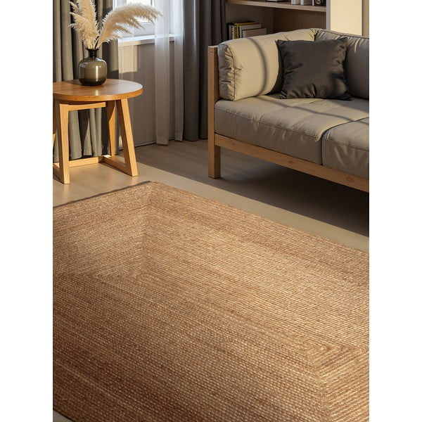 Dabīga toņa divpusējs/ar rokām darināts džutas paklājs 60x90 cm Sharmila Natural Brown – Hanse Home-image-1