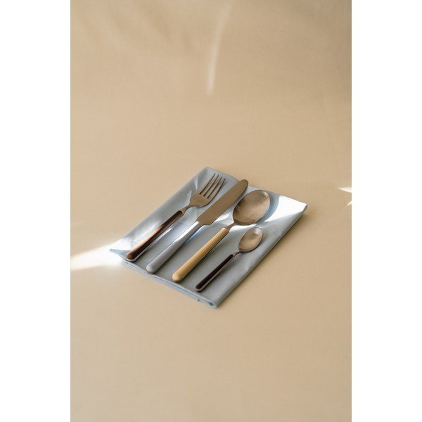 Gaiši zils/sudraba krāsas nerūsējošā tērauda galda piederumi (4 gab.) 1 personai Noli – noo.ma-image-1