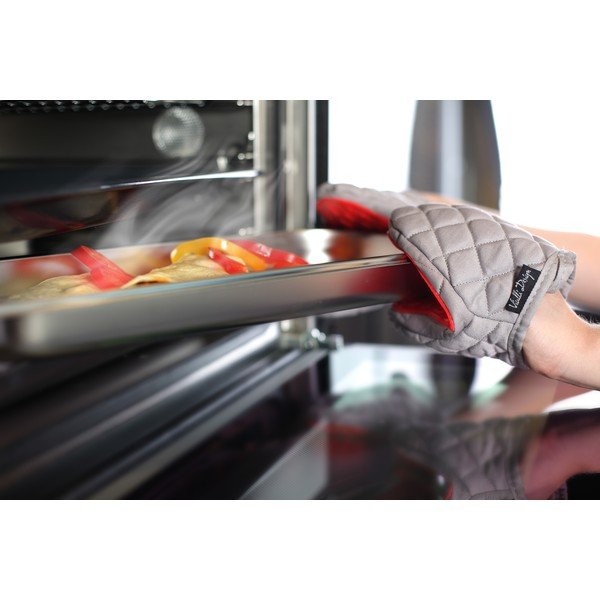 Sarkanpelēks kokvilnas pannas turētājs ar silikona Vialli Design Hot Touch-image-1