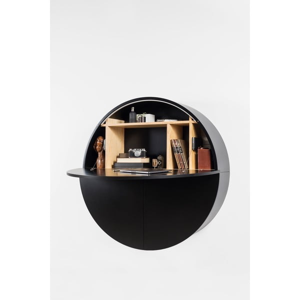 Melns daudzfunkcionāls sienas galds EMKO Pill-image-4