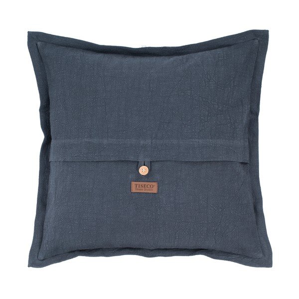 Tumši zils spilvens ar linu Tiseco Home Studio, 45 x 45 cm-image-1