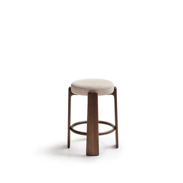 Bēša/tumša dabīga toņa oša masīvkoka bāra taburete (sēdekļa augstums 65 cm) Granite – Kave Home-image-2