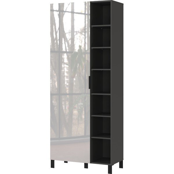 Antracīta pelēks drēbju skapis 82x202 cm Ceduna – Germania-image-2