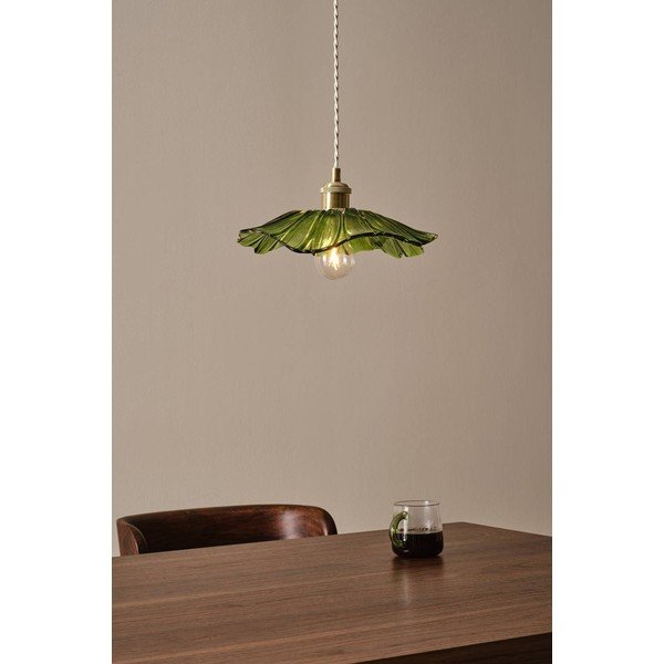 Zaļa/zelta krāsas stikla piekaramā lampa ø 30 cm Nugget – Jotex-image-1