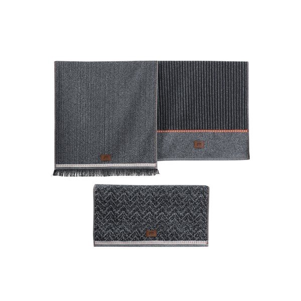 Antracīta pelēki dvieļi (3 gab.) 50x90 cm Denim – Foutastic