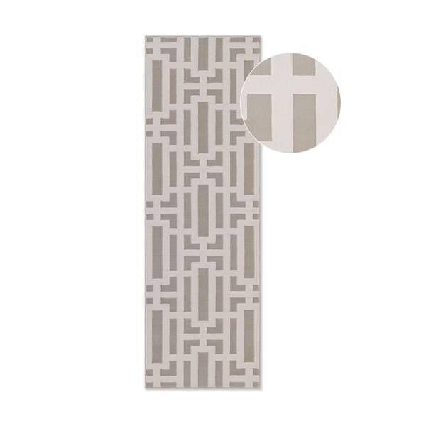 Pelēks/krēmkrāsas celiņa paklājs 80x240 cm Perles Onyx – Elle Decoration