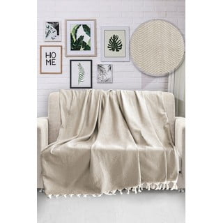 Bēšs kokvilnas gultas pārklājs Viaden HN, 170 x 230 cm