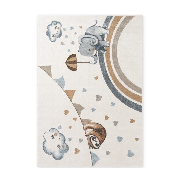 Krēmkrāsas bērnu paklājs 120x170 cm Walk like an Elephant Rainy Party – Villeroy&Boch