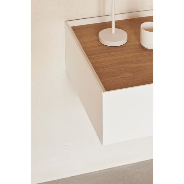 Balts piekarināms naktsskapītis ar ozolkoka imitācijas galda virsmu Arista – Teulat-image-2