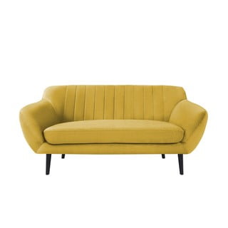 Dzeltens samta dīvāns Mazzini Sofas Toscane, 158 cm