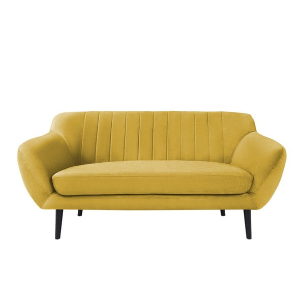 Dzeltens samta dīvāns Mazzini Sofas Toscane, 158 cm