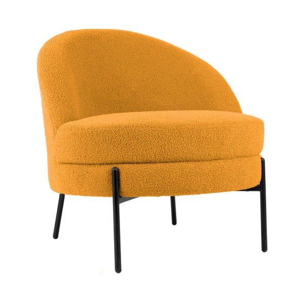 Okera dzeltens atpūtas krēsls no buklē auduma Noble – Leitmotiv