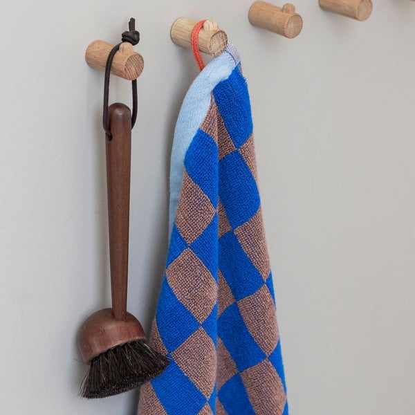 Zils/brūns organiskās kokvilnas vannas dvielis 70x133 cm Retro – Mette Ditmer Denmark-image-3