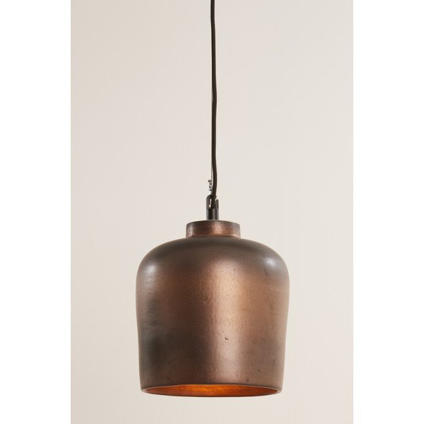 Bronzas krāsas piekaramā lampa ar keramikas abažūru ø 22,5 cm Dena – Light & Living-image-1