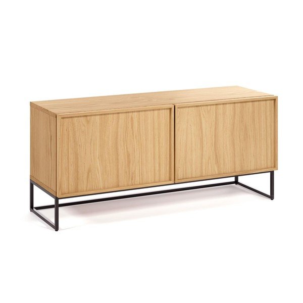 Dabīga toņa TV galdiņš ar ozolkoka imitāciju 112x51x42 cm Taiana – Kave Home-image-3