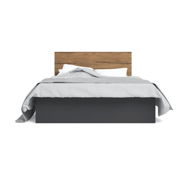 Melna divguļamā gulta ar uzglabāšanas vietu un režģi 160x200 cm Malta – Marckeric