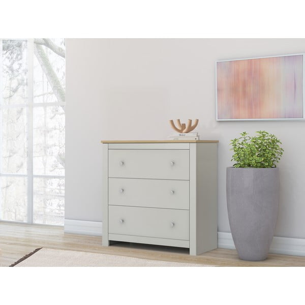 Pelēka augsta kumode 81x35 cm Emerald – Støraa-image-1