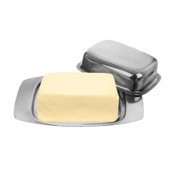 Sudraba krāsas nerūsējošā tērauda sviesta trauks – Orion-image-1