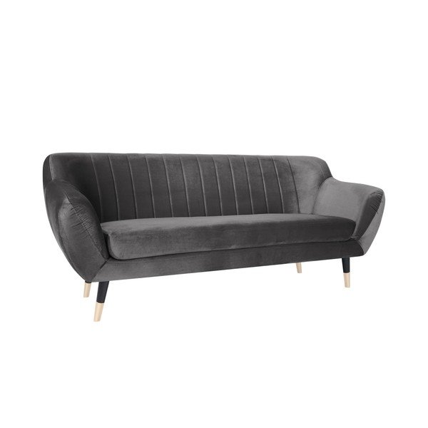 Pelēks dīvāns ar melnām kājām Mazzini Sofas Benito, 188 cm-image-2