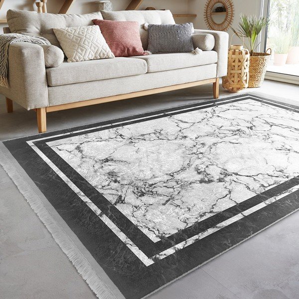 Balts/pelēks paklājs 120x180 cm – Mila Home-image-2