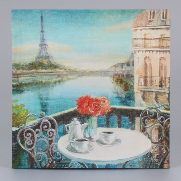Glezniecība uz audekļa Parīze Kafija, 38x38 cm