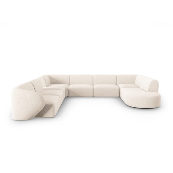 Krēmkrāsas stūra dīvāns (ar kreiso stūri/U veida) Shane – Micadoni Home