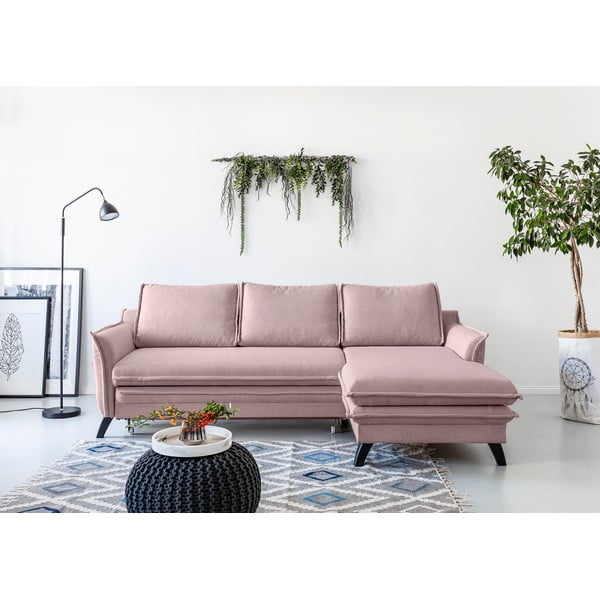 Pūdera rozā izlaižams stūra dīvāns Miuform Charming Charlie, labais stūris-image-1
