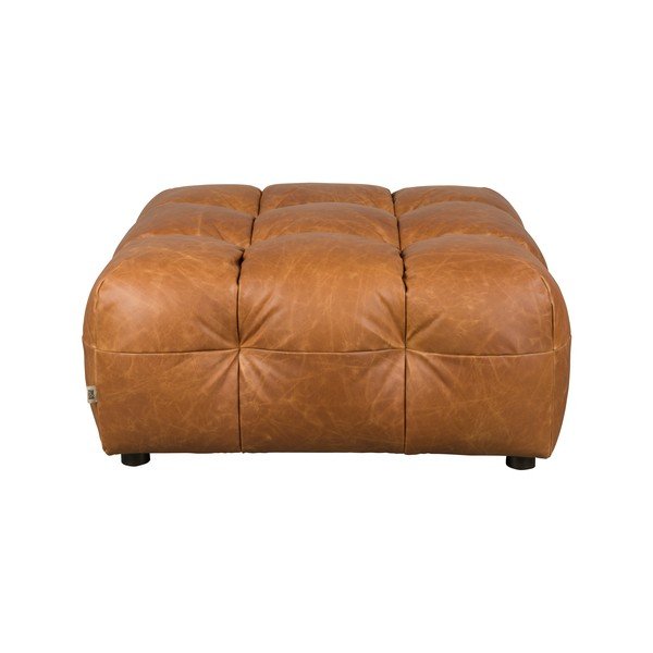 Konjakbrūns ādas modulārais kāju soliņš Hackman – Dutchbone