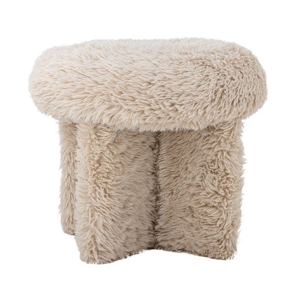 Bēšs pufs no mākslīgās kažokādas Frikka – Bloomingville