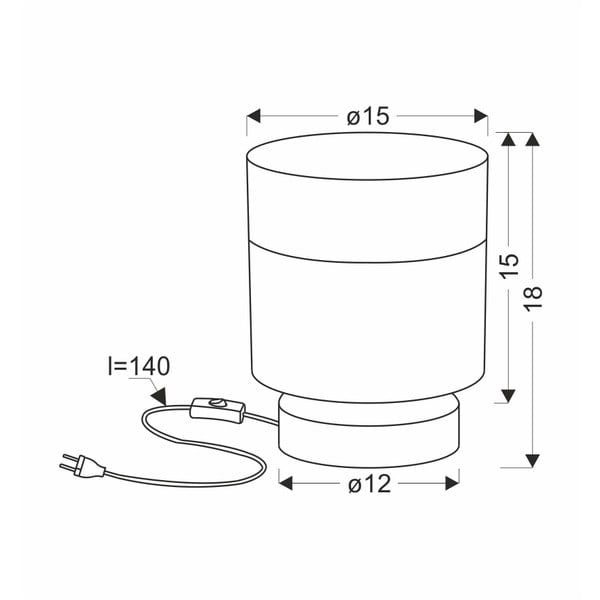 Melna galda lampa ar auduma abažūru (augstums 18 cm) Porto – Candellux Lighting-image-2