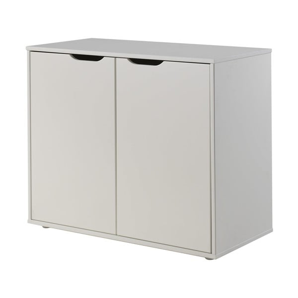 Balta priedes masīvkoka paaugstināta bērnu gulta ar veļas kasti un redelēm 90x200 cm Scott – Vipack-image-2