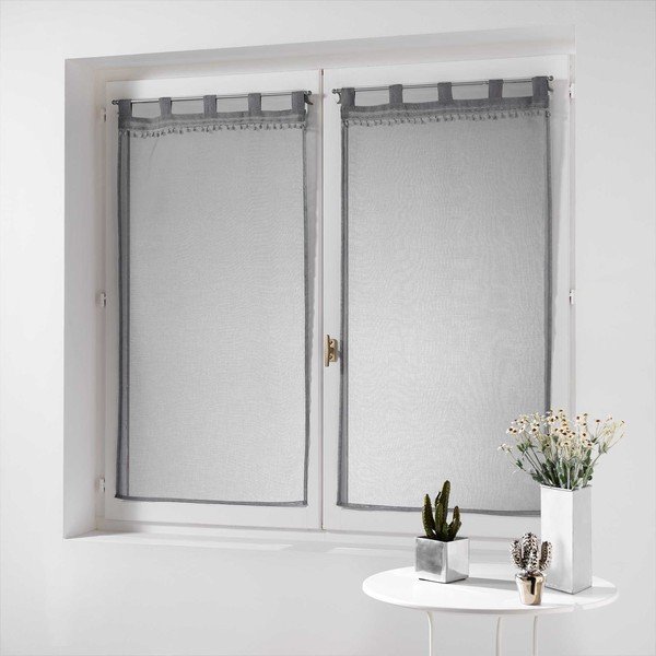 Pelēki dienas aizkari (2 gab.) 60x120 cm Poupette – douceur d'intérieur