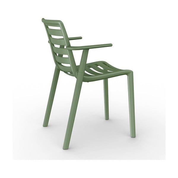 2 olīvu zaļo dārza krēslu komplekts ar roku balstiem Resol Slatkat