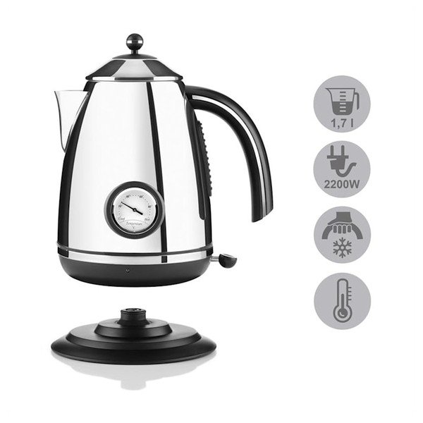 Sudraba elektriskā tējkanna Klarstein Aquavita Chalet-image-4