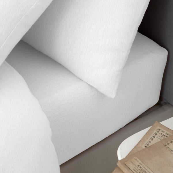 Balts flaneļa palags ar gumiju 135x190 cm Brushed – Catherine Lansfield-image-1