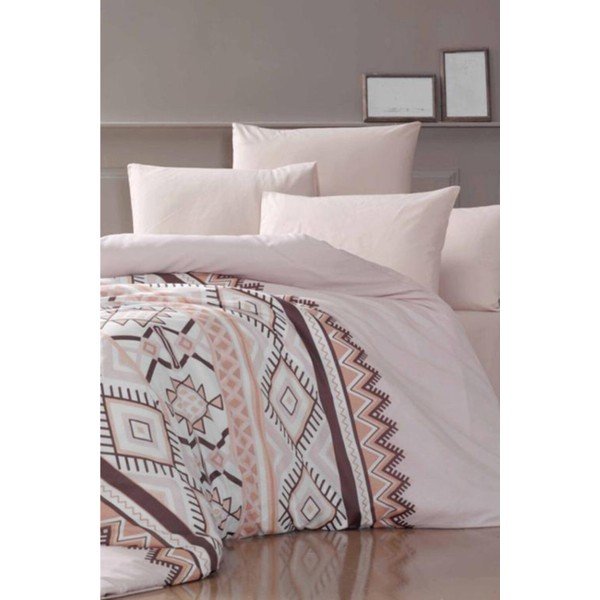 Divvietīga gultas veļa ar palagu Pure Cotton Klim Brown, 200 x 220 cm