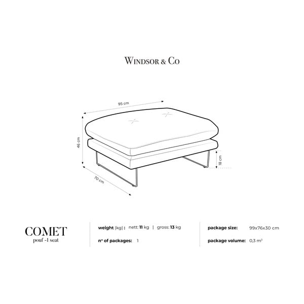 Tumši zils dīvāns Windsor & Co Sofas Comet Ottoman-image-4