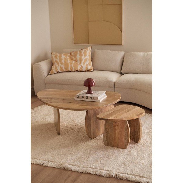 Dabīga toņa mango masīvkoka žurnālgaldiņš Mushroom – Ellos Home-image-1