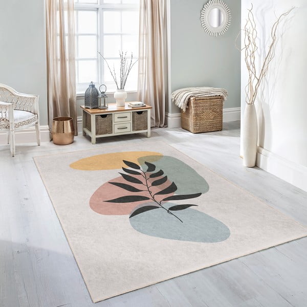 Krēmkrāsas mazgājams paklājs 80x150 cm Illustrated Autumn – Mila Home-image-4