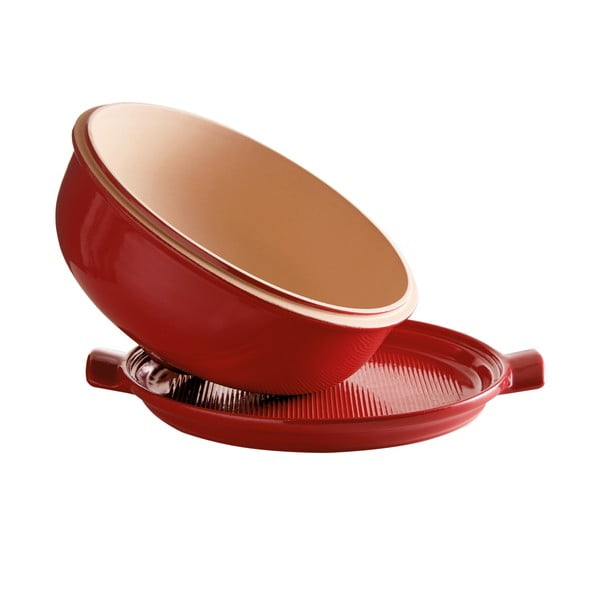 Sarkana keramikas apaļa maizes cepšanas forma Emile Henry-image-3