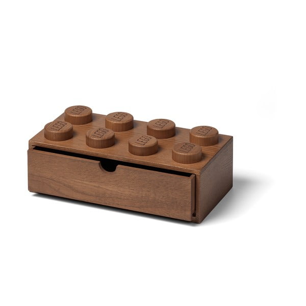 Bērnu tumši beicēta ozolkoka uzglabāšanas kaste LEGO® Wood