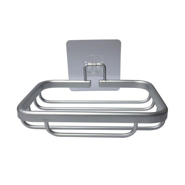 Spīdīgas sudraba krāsas metāla ziepju trauks ar uzstādīšanu bez urbšanas Filaire Aluminium – douceur d'intérieur