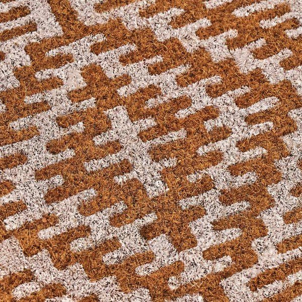 Kokosšķiedras kājslauķis 60x40 cm Boho White – Casa Selección-image-2
