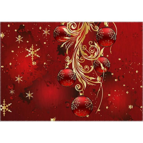Paklājs Vitaus Ziemassvētku perioda sarkanās krāsas rotājumi, 50 x 80 cm