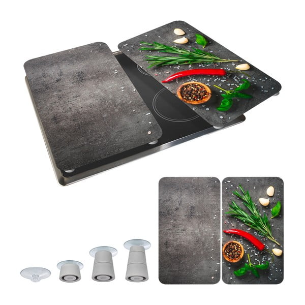 Aizsargplāksnes plītij no rūdīta stikla (2 gab.) 52x30 cm Rosemary – Maximex-image-2