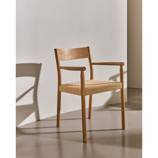 Dabīga toņa ozola masīvkoka pusdienu krēsls Yalia – Kave Home-image-1