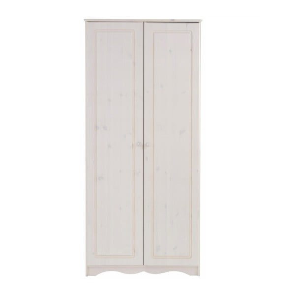 Balts divu durvju skapis no priedes masīvkoka Støraa Amanda